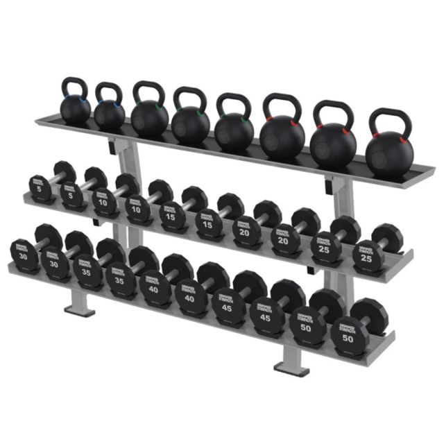 Hammer strength three tier dumbbell rack