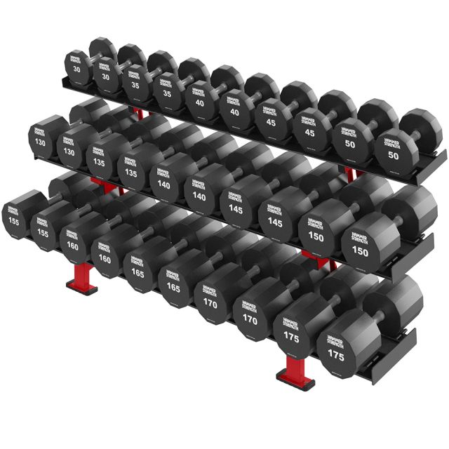 Hammer Strength 3 Tier Dumbbell Rack - 15 Pairs