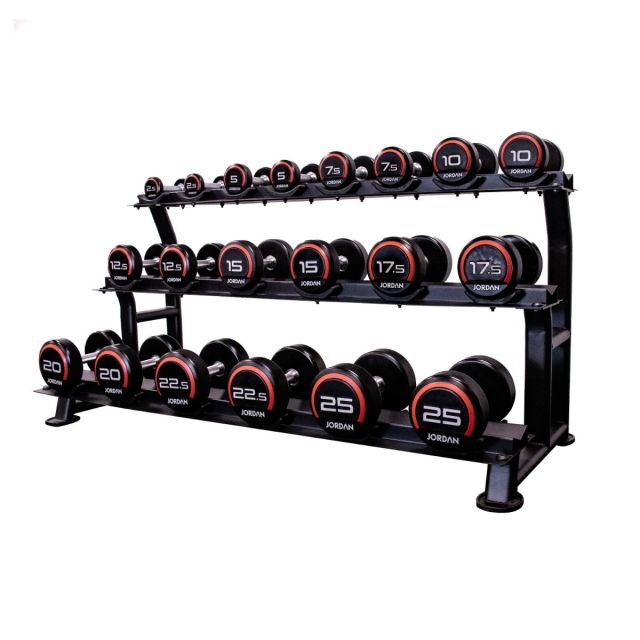 Jordan Premium Urethane Dumbbell Sets (Red Ends)