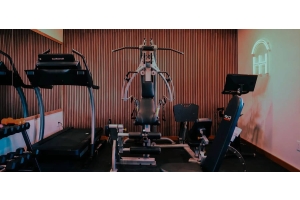 gym with acoustic wall panels