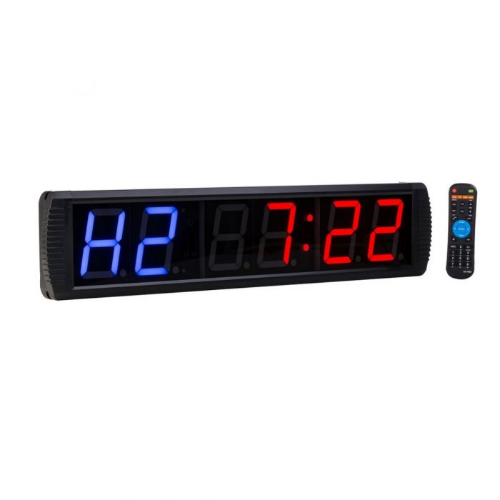 Digital Interval Wall Timer for Gyms, Sports Clubs, Schools, Crossfit (6  Digit)