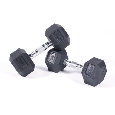 stealth rubber hex dumbbell pairs