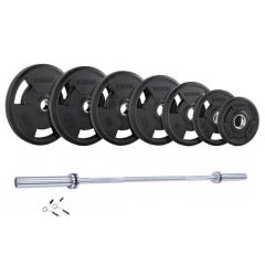 Jordan Tri-Grip Olympic Plate 140kg Set & 7ft Bar