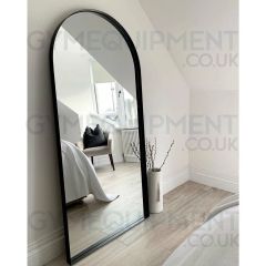 Arcus Arched Black Metal Mirror