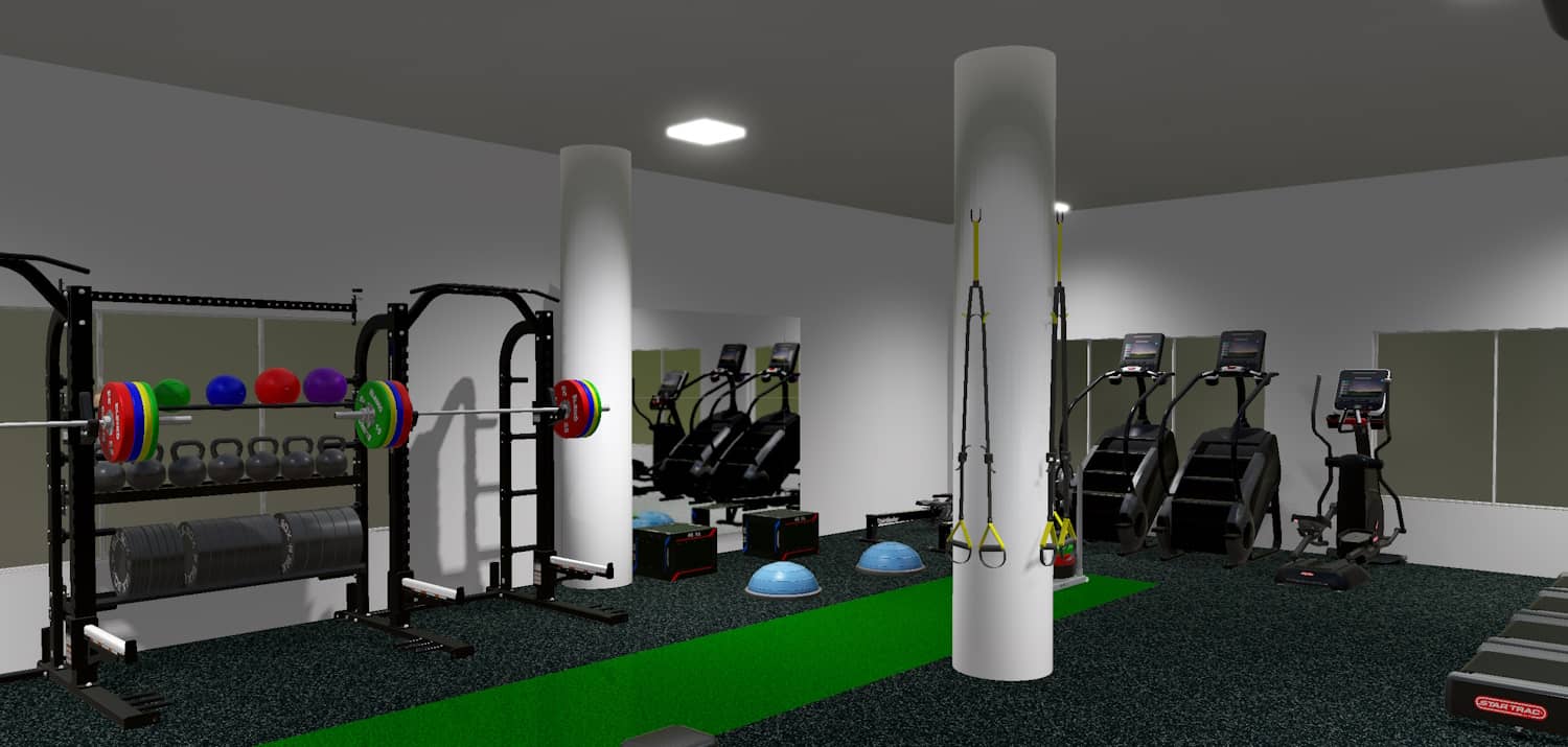 school gym design render