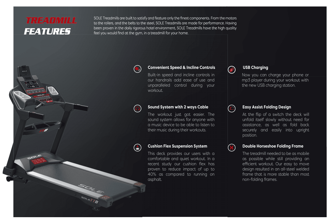 sole treadmill features