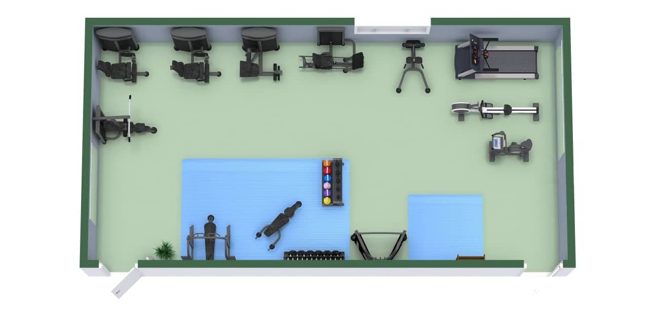 school gym design overhead